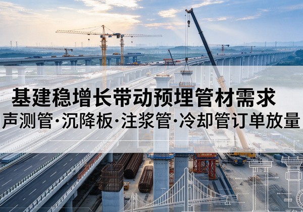 海口基建稳增长带动预埋监测管材需求，声测管、沉降板、注浆管订单持续放量